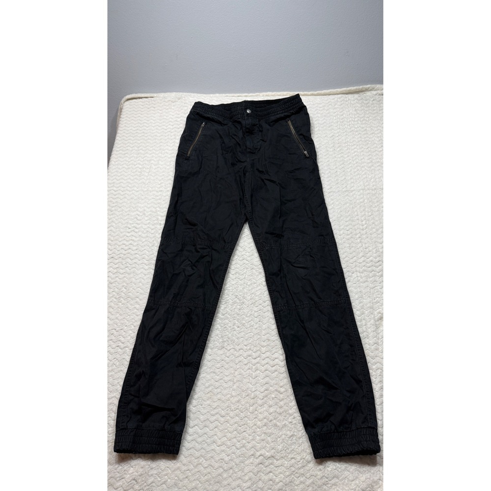 Polo Ralph Lauren Boys Black Cotton Jogger Pants Size L 14-16 Red Pony Logo